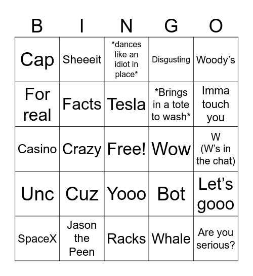 Payton Bingo Card