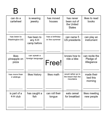 FIND SOMEONE WHO... Bingo Card