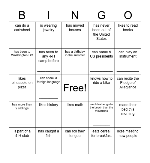 FIND SOMEONE WHO... Bingo Card