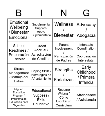 2026 Family Conference Bingo Card