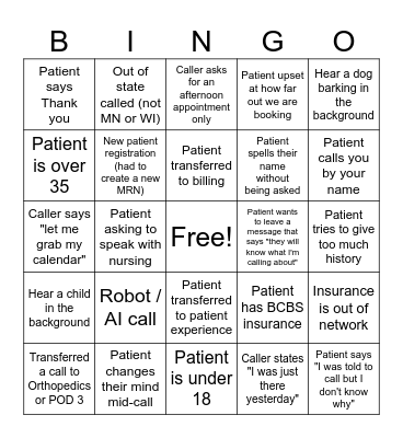 Contact Center 4th of July Bingo Card
