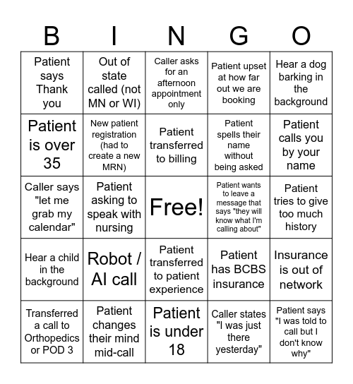 Contact Center 4th of July Bingo Card