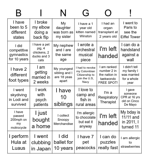 VN BINGO Card