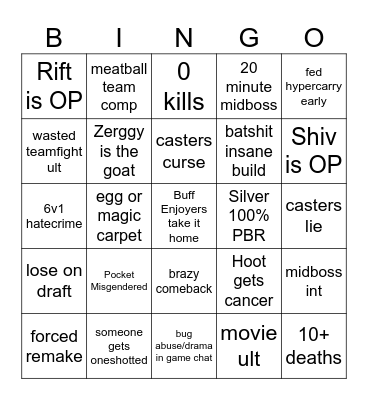 DLNS Bingo Card