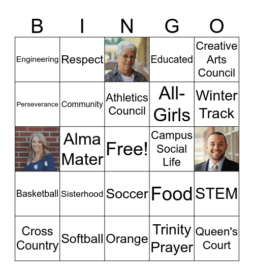 Trinity Hall Bingo Card