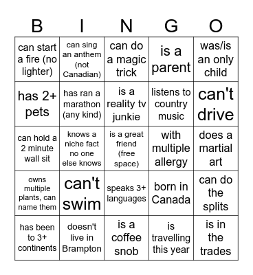Some who... Bingo Card