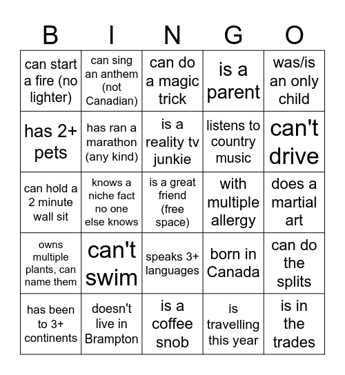 Some who... Bingo Card
