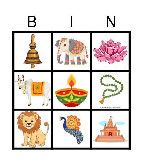 Hinduism Bingo Card