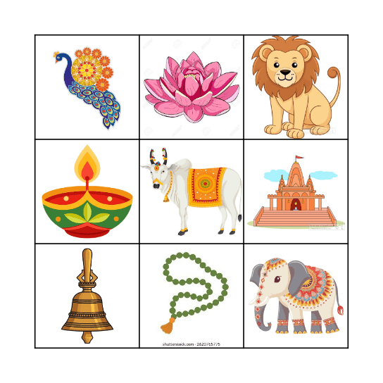 Hinduism Bingo Card
