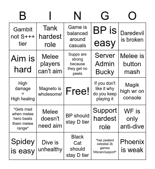 Rivals Propaganda spoon fed takes Bingo Card
