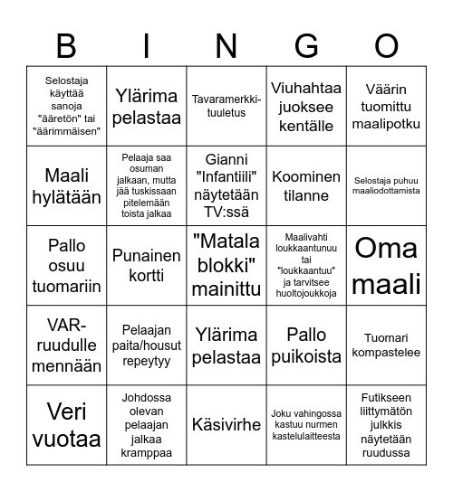 MM-futis Bingo Card