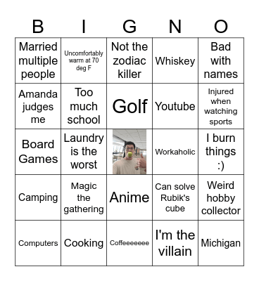 Scoot Bigno Bingo Card
