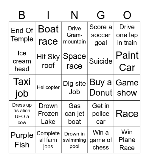 Wobbly Life bingo Card