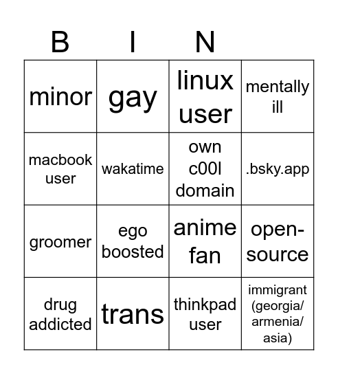 COOL TECH GUY BINGO Card