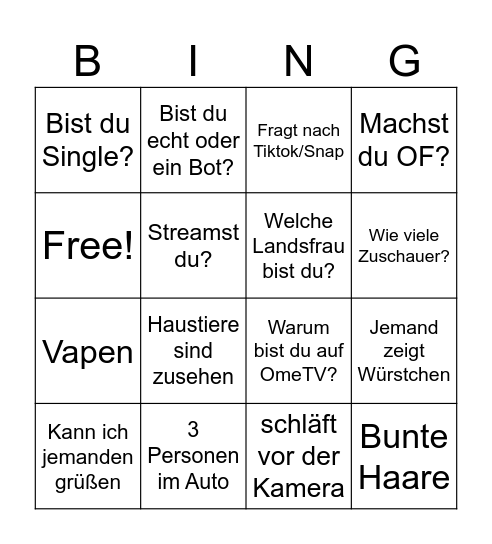 Naschii Bingo Card