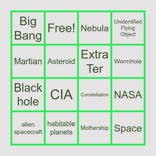WORLD UFO DAY BINGO Card