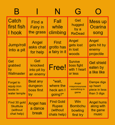 Ocarina of Time BINGO Card
