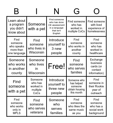 TOG BINGO Card