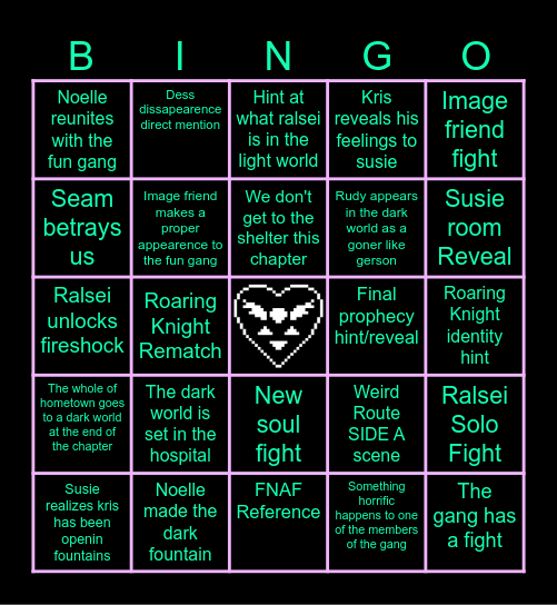 DELTARUNE BINGO Card