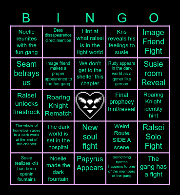 DELTARUNE BINGO Card