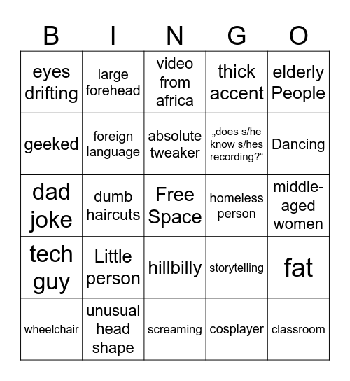 People on Instagram Bingo Card