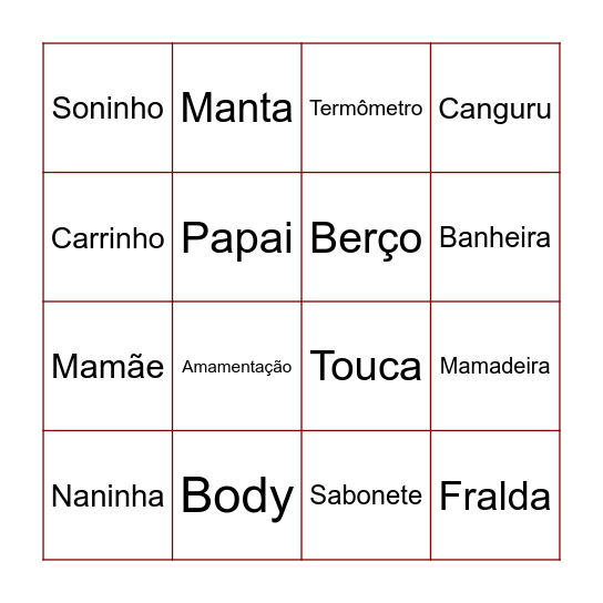 BINGO DA ANTONELLA Bingo Card