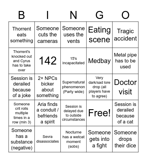 Squidnt Bingo Card
