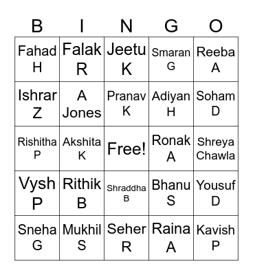 Engagement Party Bingo Card