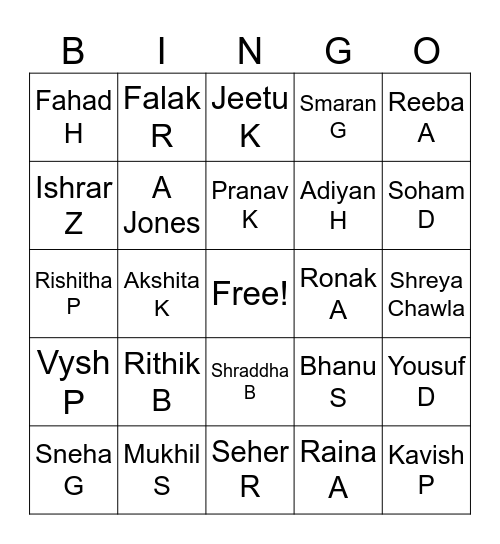 Engagement Party Bingo Card