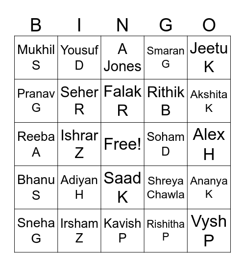 Engagement Party Bingo Card