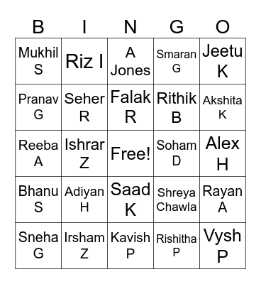 Engagement Party Bingo Card