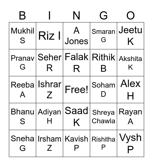 Engagement Party Bingo Card