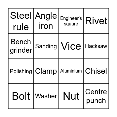 METAL BINGO Card