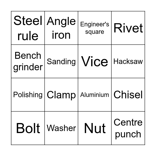 METAL BINGO Card
