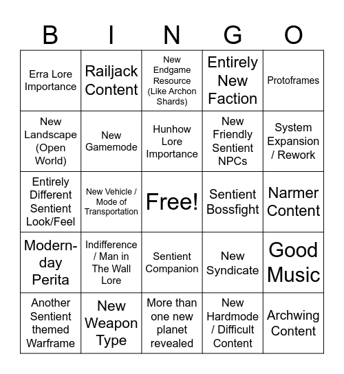 Tennocon 2026 Bingo (Tau Update) Bingo Card