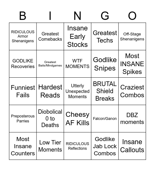 YEET SMASH BINGO Card