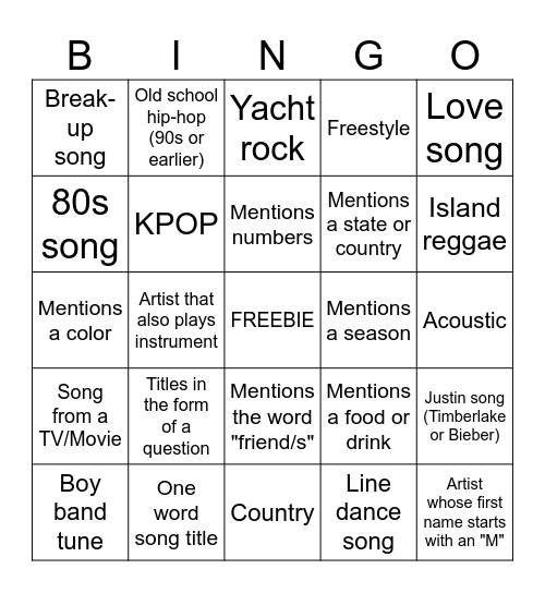 BFFDJS / LUNA'S LUNPIAS BINGO Card