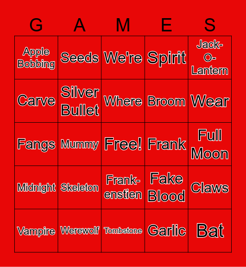CANDY!!! Bingo Card