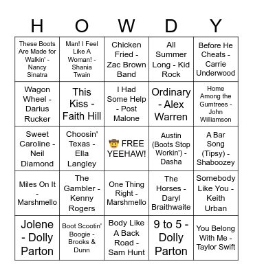 🤠🌵 WILD WEST BINGO 🌵🤠 Bingo Card