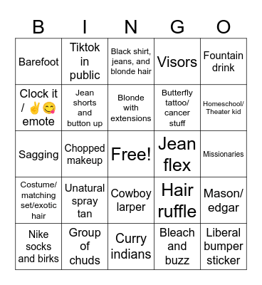 Utahns Bingo Card