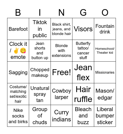 Utahns Bingo Card