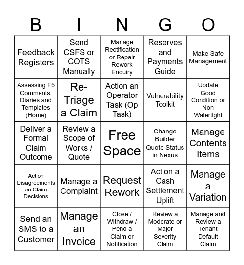 Bingo Card