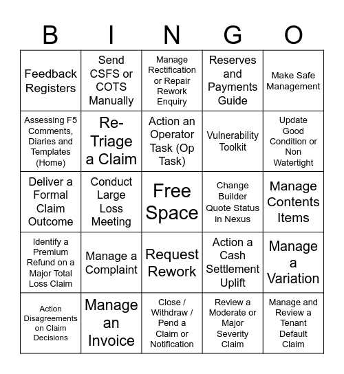Bingo Card