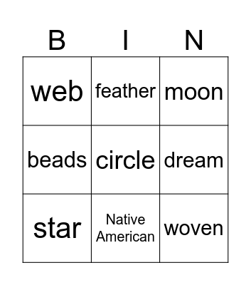 Dreamcatcher Bingo Card