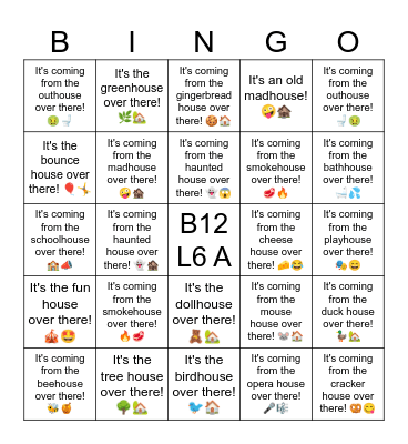 B12 L6 It's coming from the henhouse over there! 🐔🏡 Bingo Card