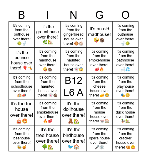 B12 L6 It's coming from the henhouse over there! 🐔🏡 Bingo Card