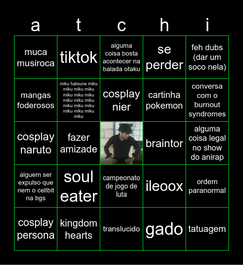 anime friends Bingo Card