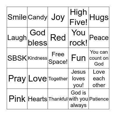 Valentine's Day Bingo Card