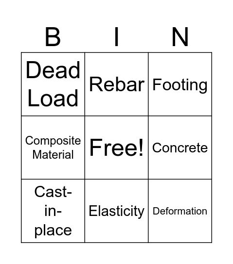 Intro Bingo Card
