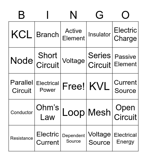 BEEE-Module 1 Bingo Card